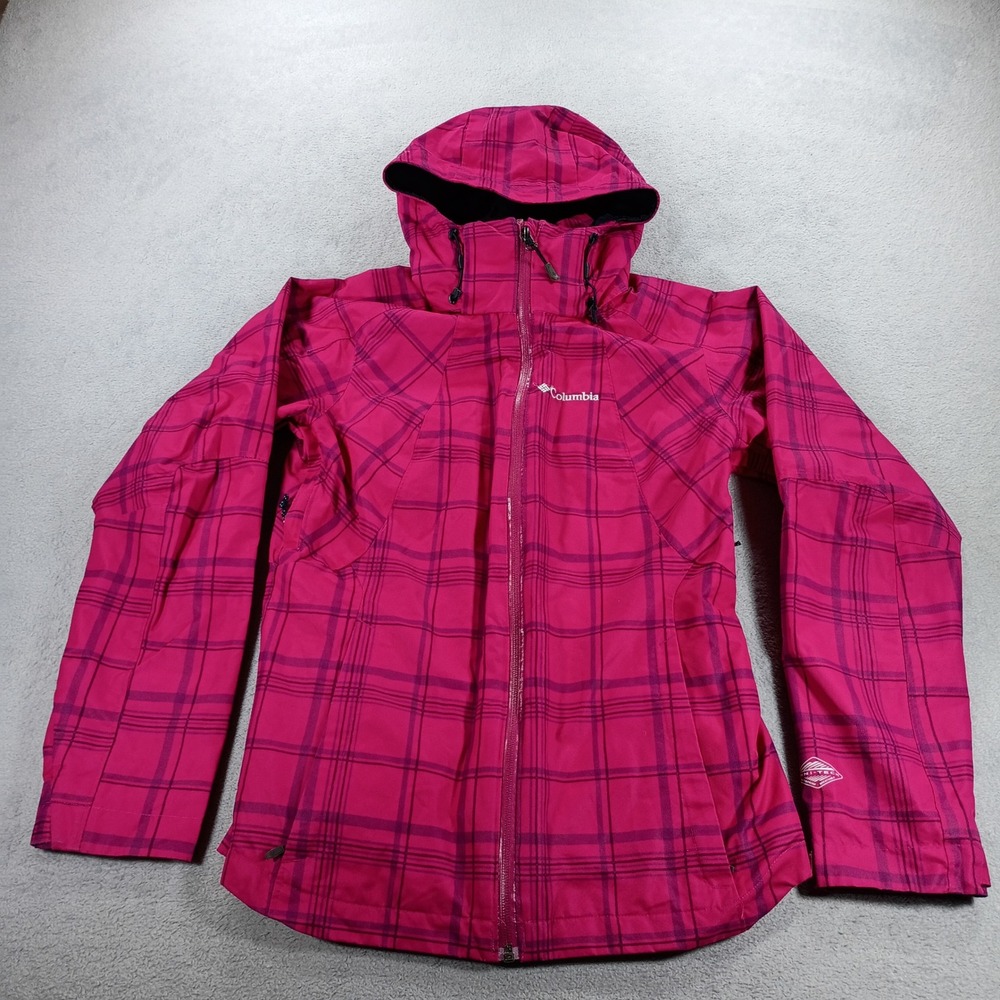 Columbia Womens Interchange Omni-Tech Pink Plaid XS Waterproof Jacket